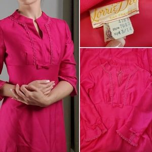 Vintage 1960s fuschia pink mod maxi dress